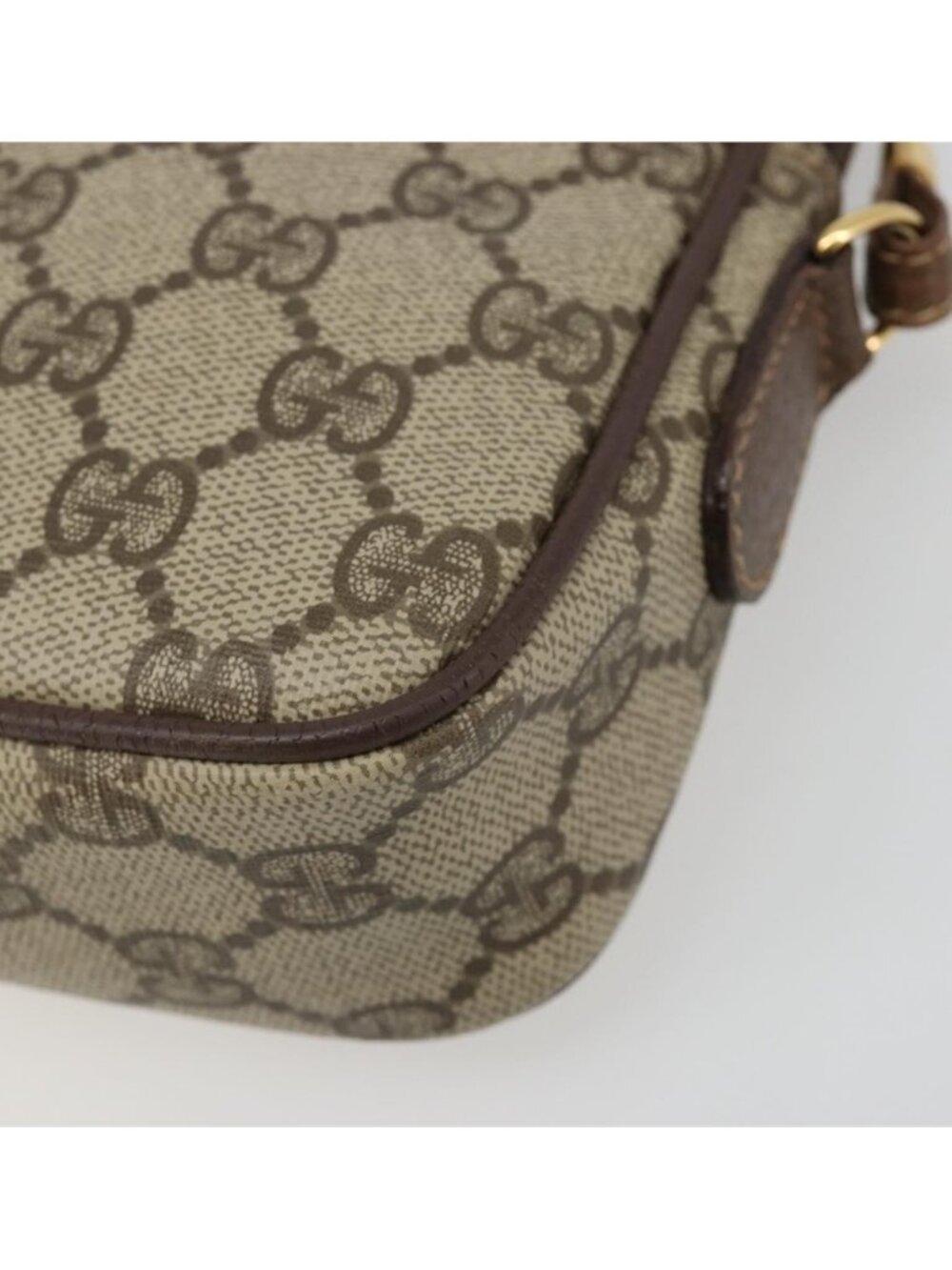 Authentic GUCCI GG Supreme Shoulder Bag PVC Beige Gold - Picture 9 of 16